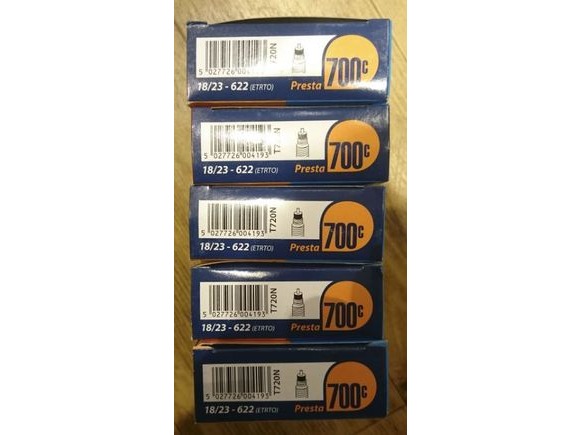 Nutrak BUNDLE 5 X INNER TUBES  700x18/23 or 700x25/32 Presta click to zoom image