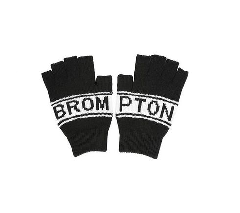 Brompton Logo Collection Knitted Fingerless Gloves click to zoom image
