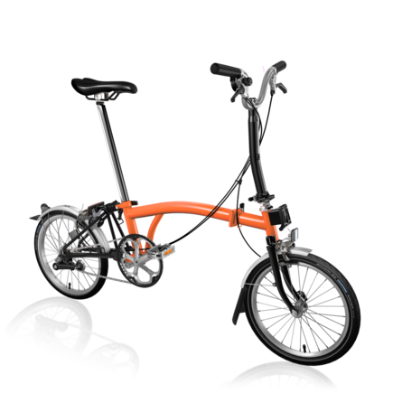 Brompton C-Line Utility Mid 3sp - Fire Coral/Black click to zoom image