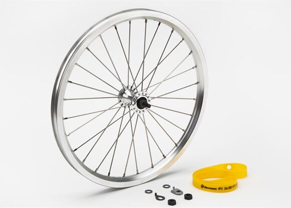 Brompton Front Wheel Std Silver with Fittings click to zoom image