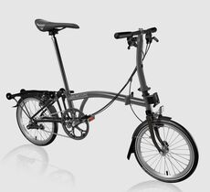 Brompton P-Line S4R Urban with Roller Rack Midnight Black-Black Ti