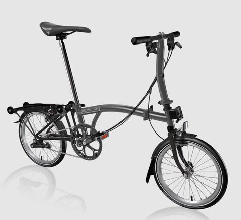 Brompton P-Line S4R Urban with Roller Rack Midnight Black-Black Ti click to zoom image