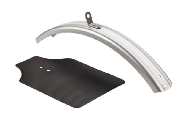 Brompton Front Mudguard Blade + Flap 2018 onwards Silver click to zoom image