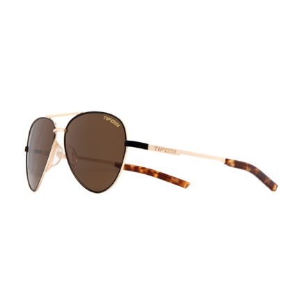 Tifosi Shwae Single Lens Aviator Sunglasses - Midnight Gold/Brown click to zoom image